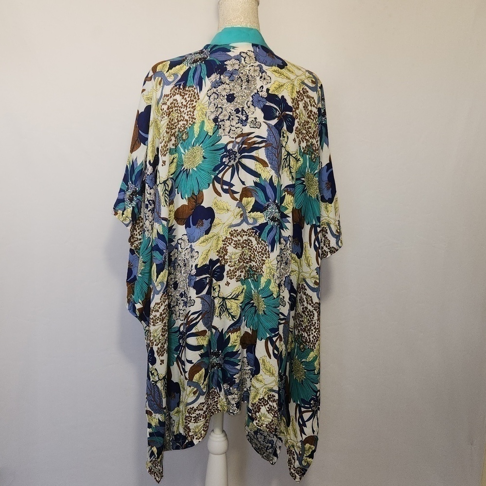 Do Everything In Love Women's Tropical Print Open Front Kimono Cardigan Beach - Picture 10 of 13